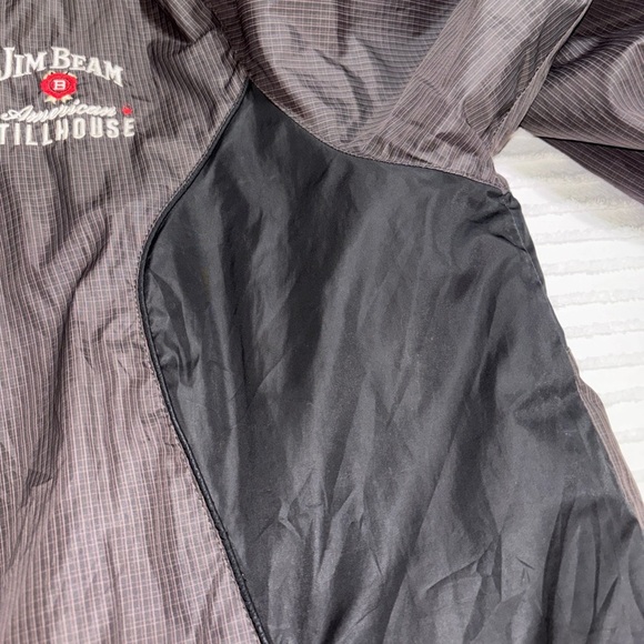 Jim Beam Charcoal Windbreaker Zip-Away Hood Full Zip Long Sleeve Lined Mens SzXL - Picture 8 of 15